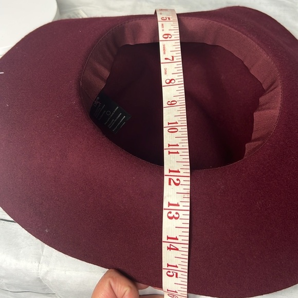 D&Y Burgundy Wool Wide Brim Floppy Hat - Picture 10 of 10